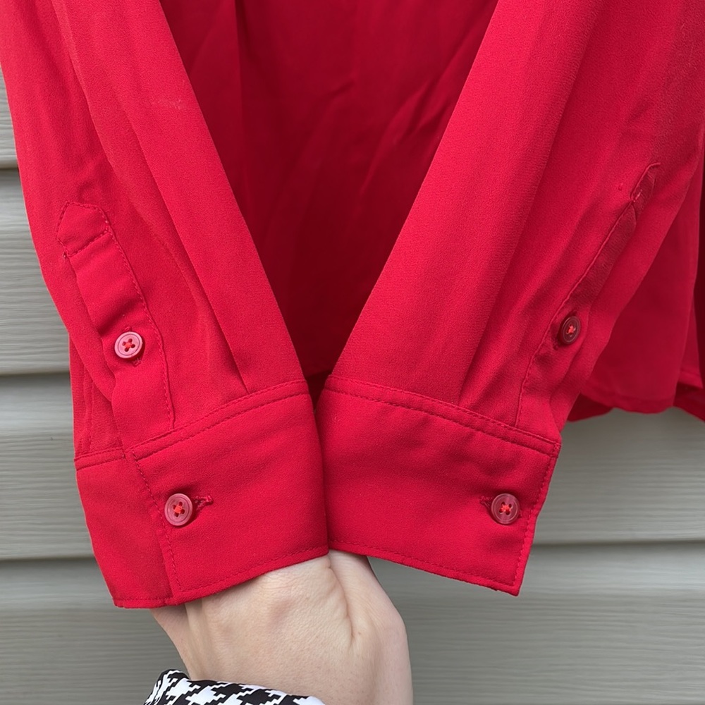 Maeve Red De Stijl Zig-Zag Button-Down Top - Picture 5 of 9